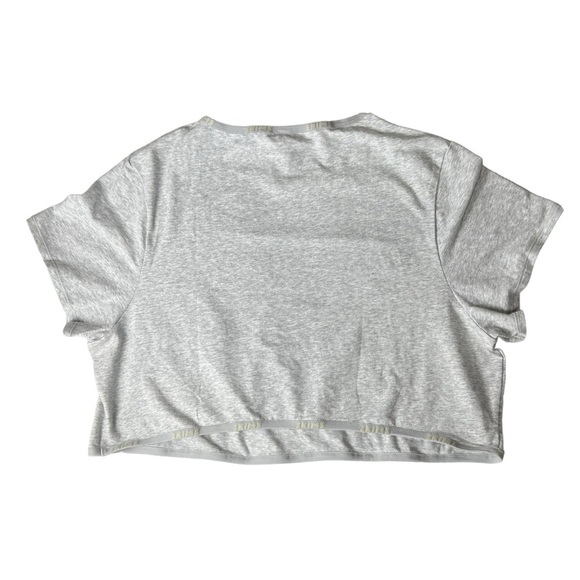 SKIMS Cotton Logo Super Cropped T Shirt in Light Heather Grey Size 4X NWT - Picture 4 of 8